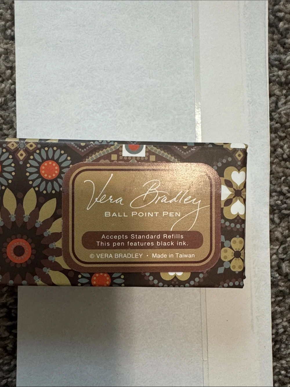 Vera Bradley Floral Pattern Pen in Teal, Brown, Orange, Yellow